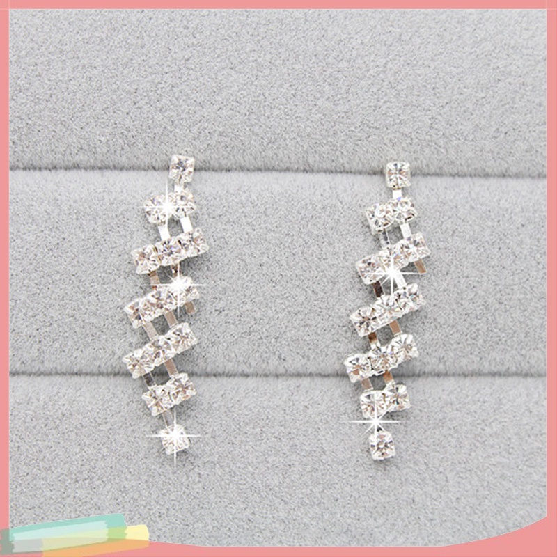 Bộ Vòng cổ + Đôi Khuyên Tai Đính Đá Lấp Lánh Sang Trọng