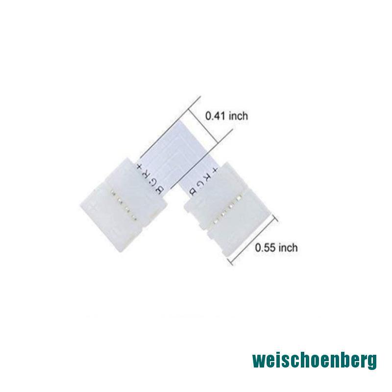 Mới 10 Đầu Nối Chữ L 4-pin 90 Độ Cho Dải Đèn Led 10mm Rgb