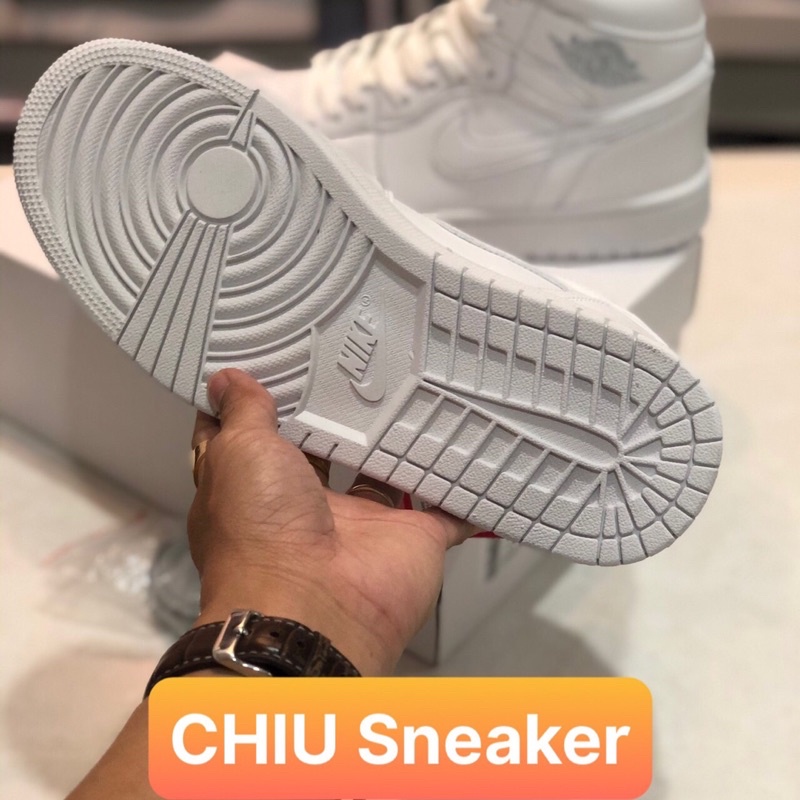 Giày thể thao Sneaker Jordan cổ cao Full trắng da thật phiên bản SC jd 1 cổ cao