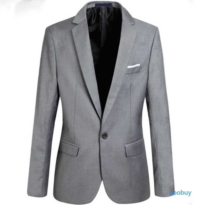 Áo khoác blazer dáng mảnh màu trơn tay dài cho nam giới | BigBuy360 - bigbuy360.vn
