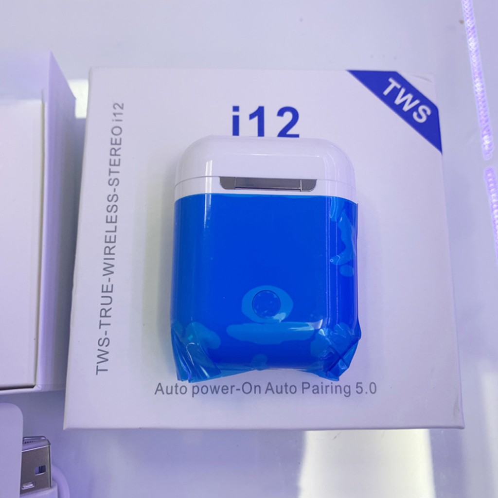 Tai nghe i12 TWS bluetooth, cảm biến vân tay, âm thanh tốt, thời lượng pin trâu, kết nối iphone và androi