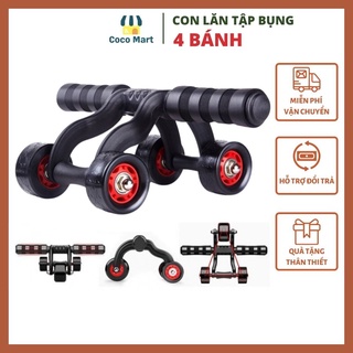 Con lăn tập bụng 4 bánh 𝐅𝐑𝐄𝐄𝐒𝐇𝐈𝐏 Dụng cụ tập gym yoga tại nhà
