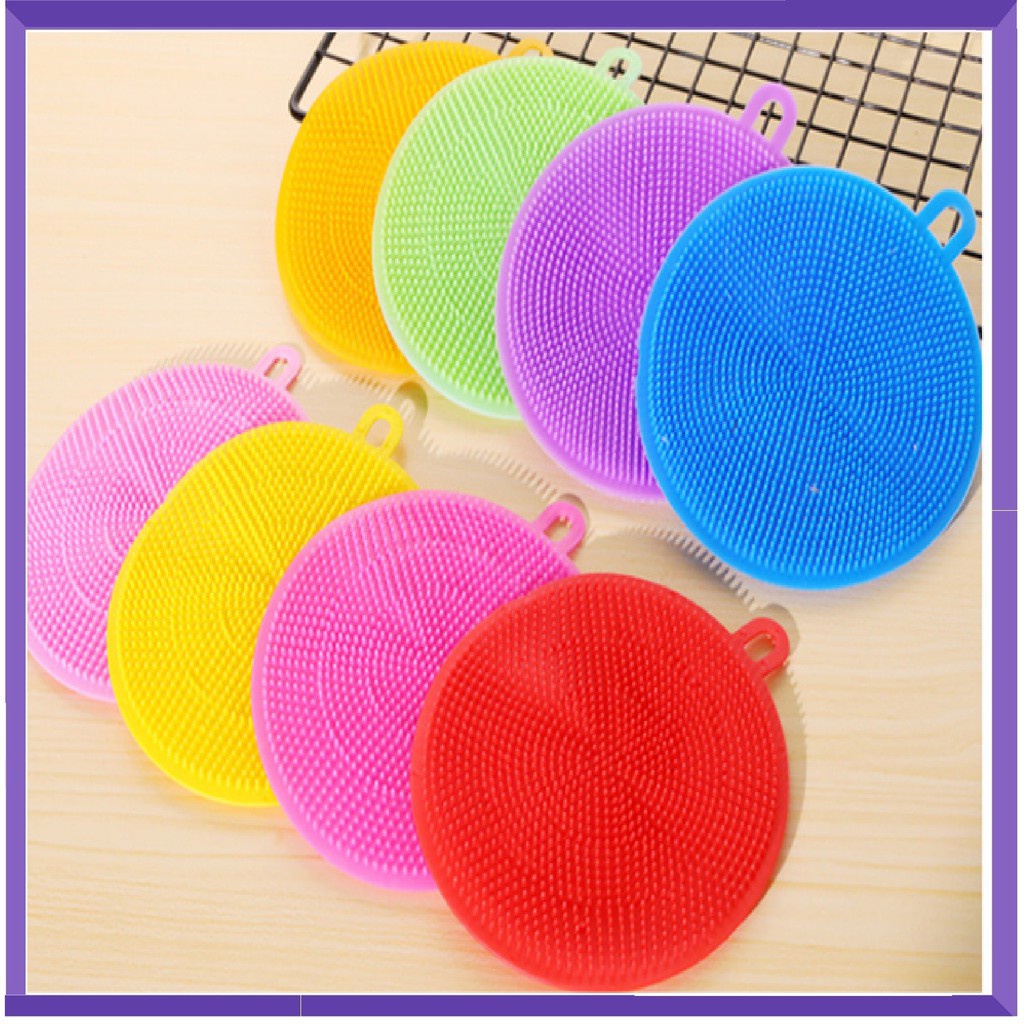 Miếng Rửa Chén Bát Silicon Siêu Sạch Nhiều Màu