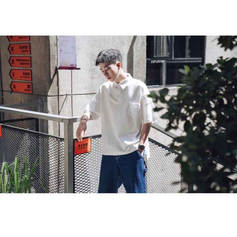 Áo polo nam nữ dáng siêu rộng  - áo thun có cổ form to bigsize - A1- trẻ trung - phong cách bụi-A1 | BigBuy360 - bigbuy360.vn