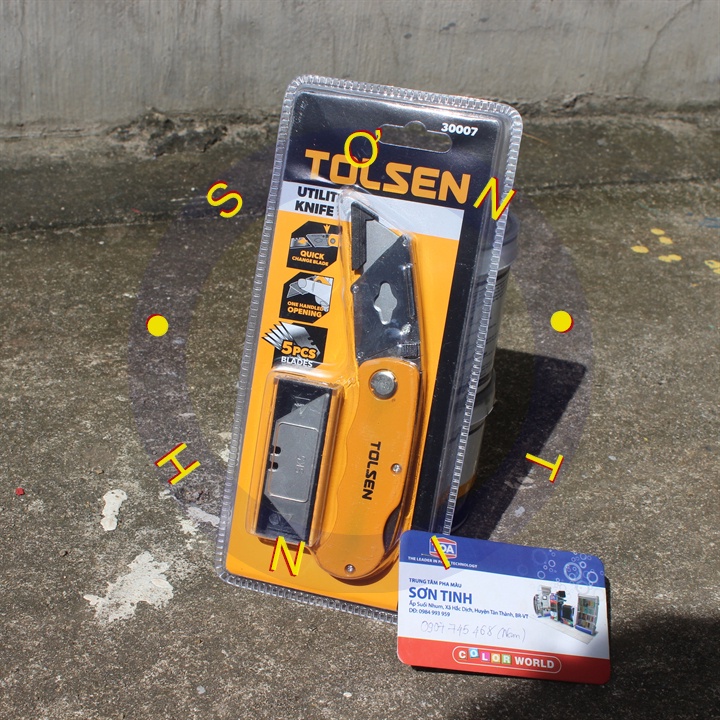 Dao rọc giấy lưỡi liền kèm 5 lưỡi Tolsen 30007