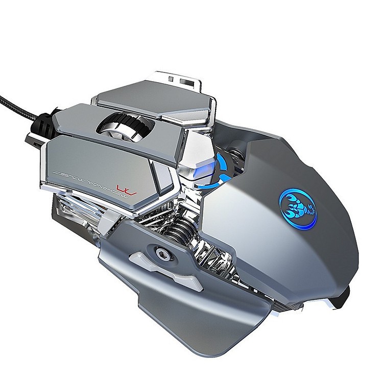 Chuột cơ gaming led RGB 6400DPI - J600 Black mechanical Gaming mouse