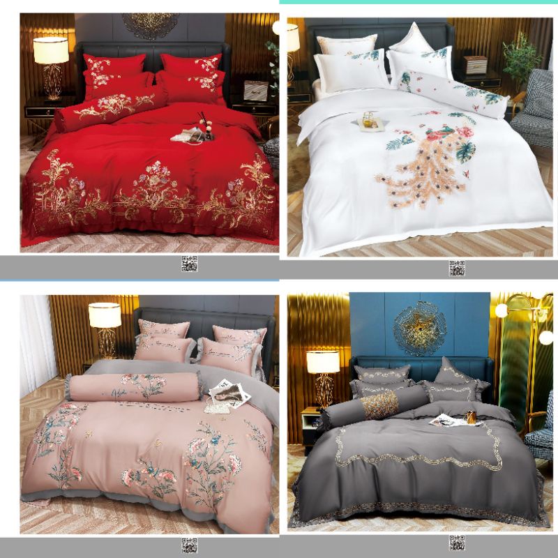 Bộ chăn ga tencel 7 món ga trần phủ