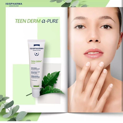 ISIS Pharma Teen Derm Alpha Pure 30 ml - Kem Giảm Mụn Trứng Cá.