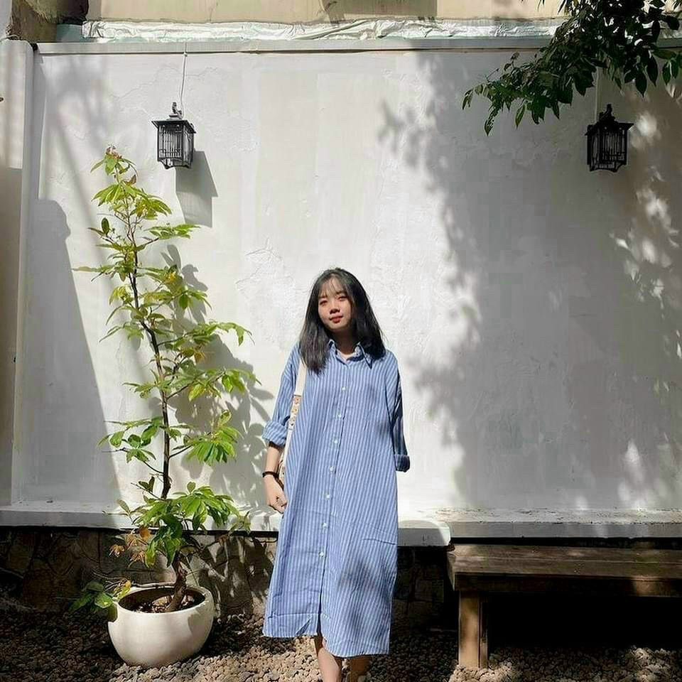 Đâm Somi Xanh Blue Dáng Suông oversize cá tính PHS1589