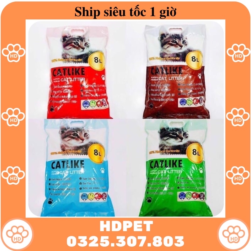 (Ship nhận hàng sau 1h) Sỉ Cát vệ sinh cho mèo Cat Litter - Cát mèo vệ sinh khử mùi Catlike 8l, catbox delicate 8L