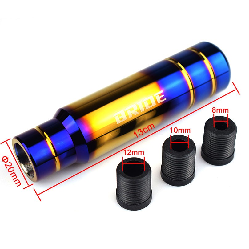 Cần Gạt Số Xe Hơi Bằng Nhôm 13CM Thông Dụng Màu Xanh Dương In Chữ Bride / NOS Burn