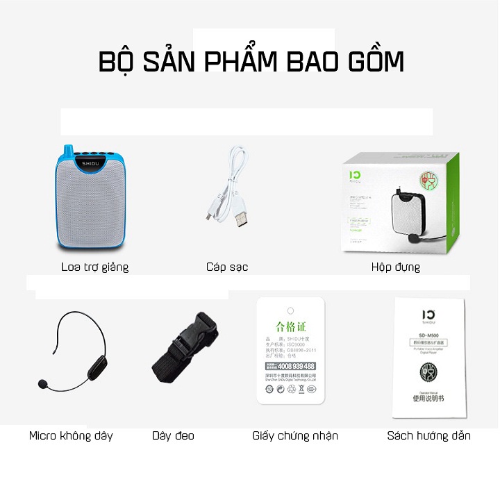 Shidu SD-M500 UHF, Máy Trợ Giảng Không Dây - Máy Trợ Giảng Shidu Hàng Chính Hãng