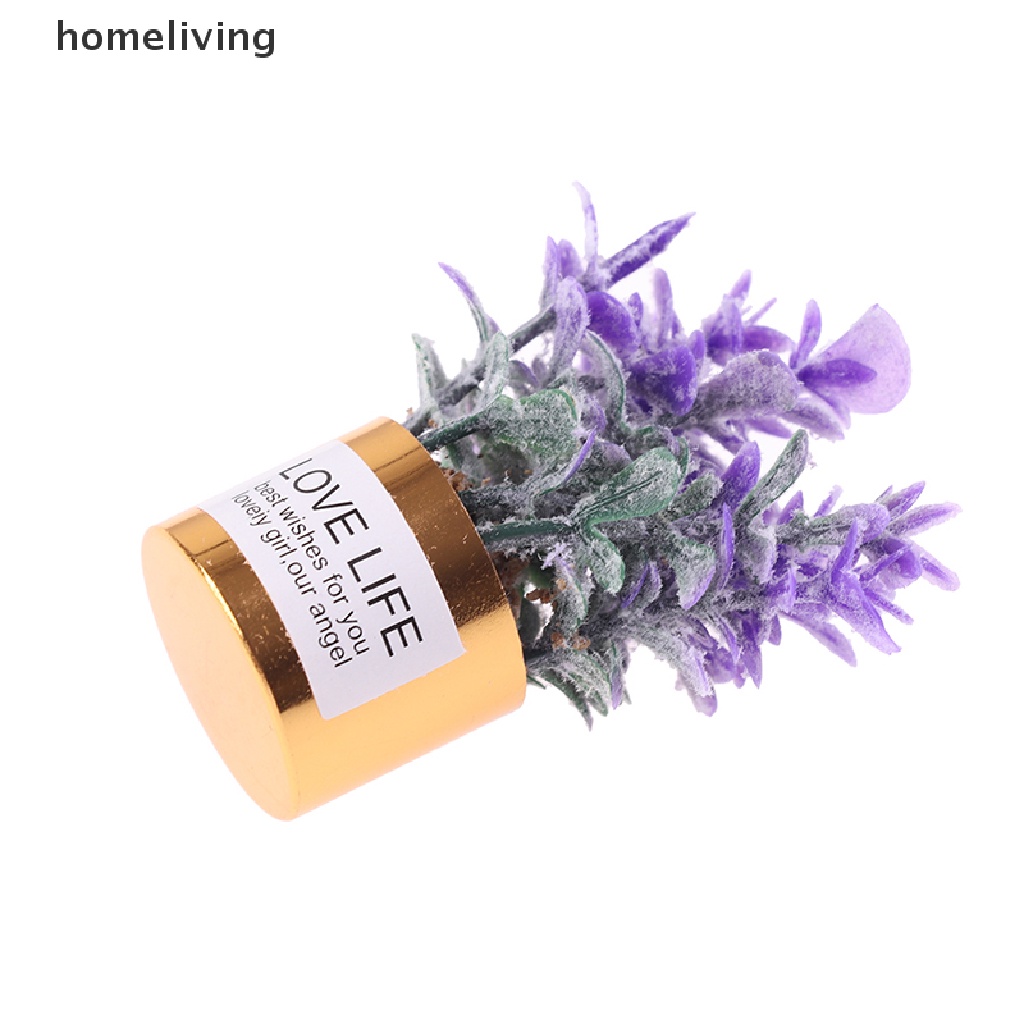 1 Chậu Cây Hoa Oải Hương Mini Bằng Sắt Tỉ Lệ 1: 12 Trang Trí Nhà Búp Bê