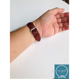 Dây Đồng Hồ Da Cá Sấu - Nâu Đỏ