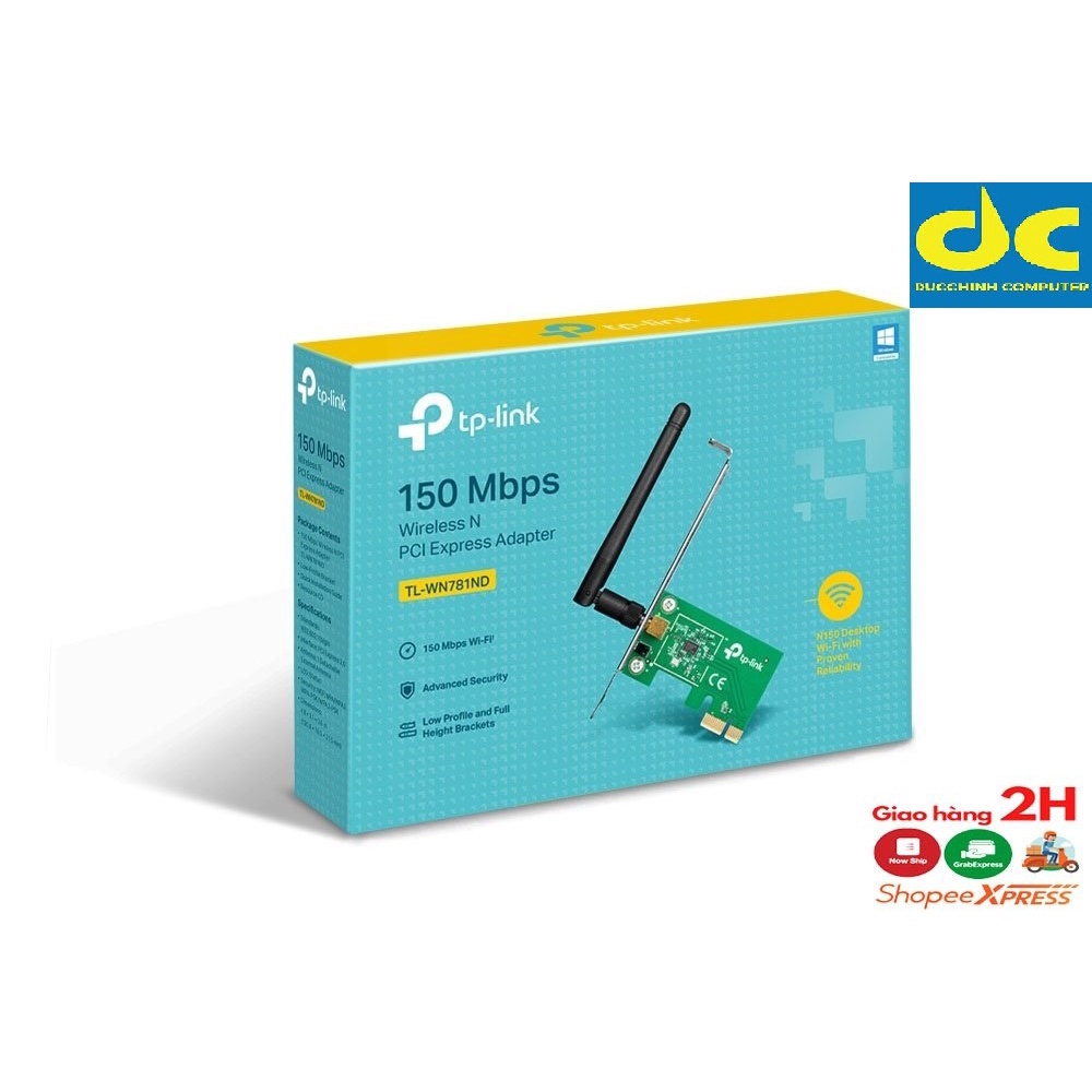 Card thu Wi-Fi PCI Express Tp-Link TL-WN781ND Chuẩn N Tốc Độ 150Mbps