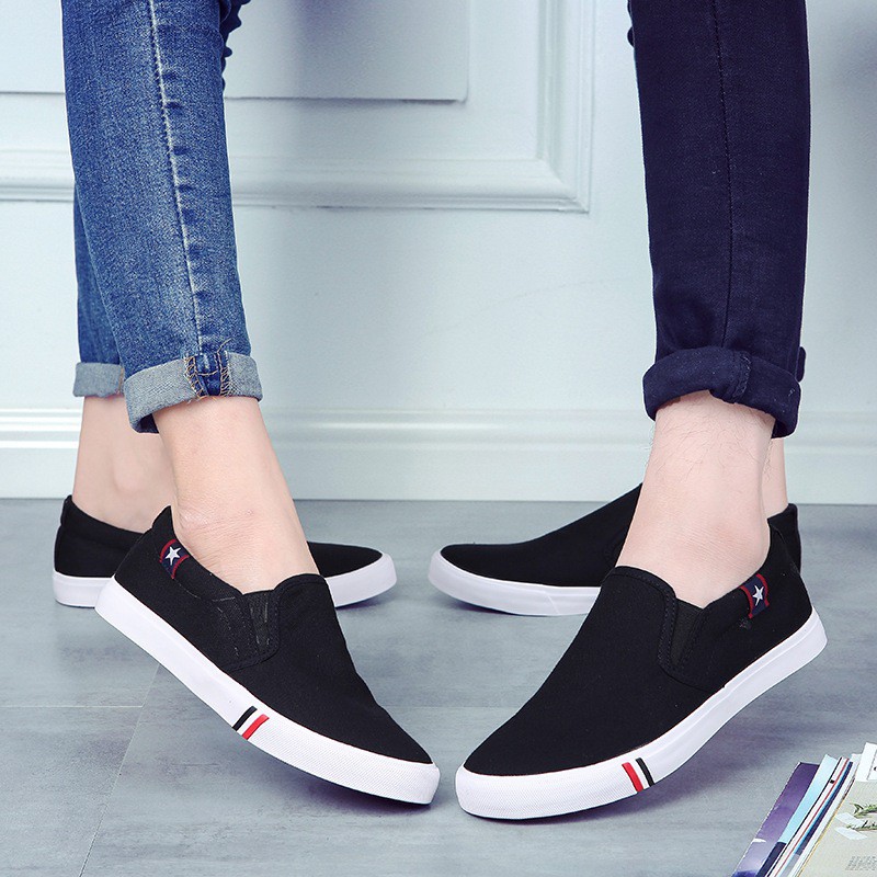 VB Slip on vải giới tính - Giày lười vải nam nữ phải chăng mà đẹp - 3 màu (đen), (xanh), (trắng) - Mã SP 6601 7 10