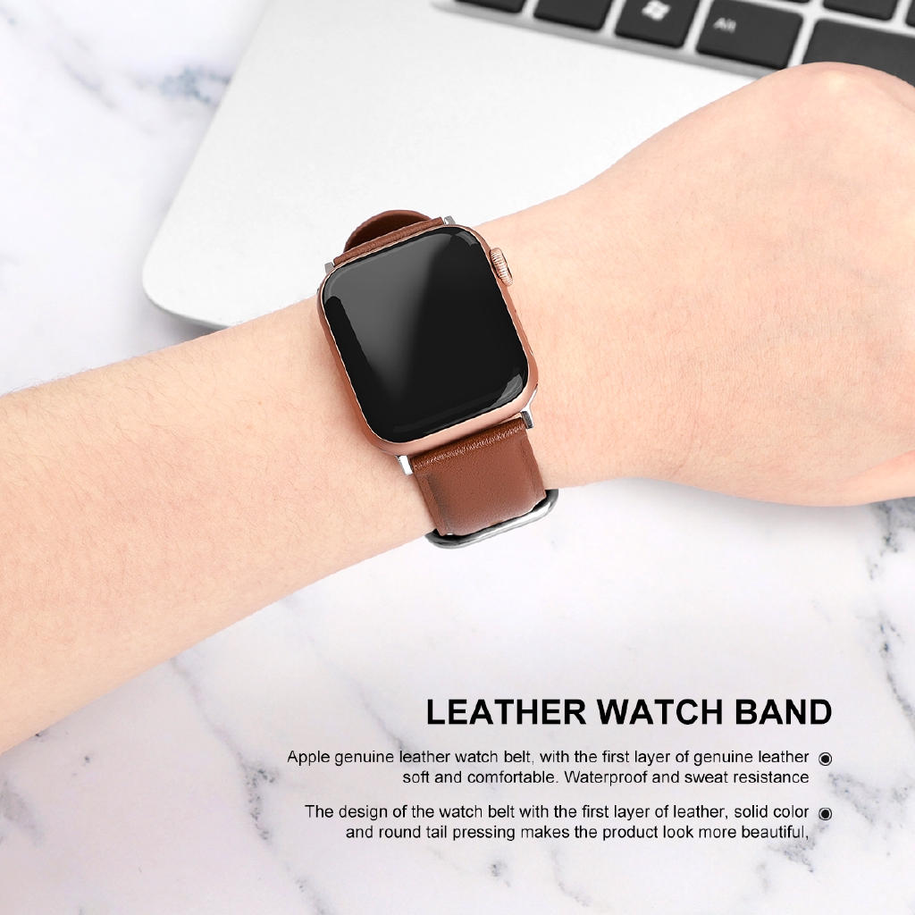 Dây Đeo Da Kiểu Dáng Thời Trang Dành Cho Đồng Hồ Thông Minh Apple Watch Series 6 SE 5 4 3 2 1 38mm 40mm 42mm 44mm