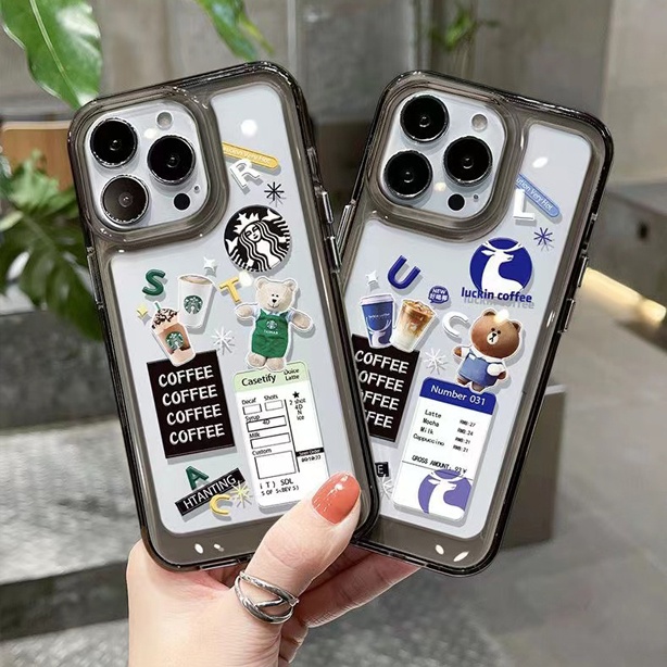 Ốp Điện Thoại Silicon TPU Mềm Trong Suốt Hình Gấu Dễ Thương Cho IPhone 14 13 12 Mini 11 Pro XS Max X XR 8 7 6 6S +