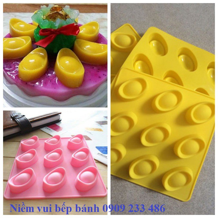 Khuôn silicon 9 thỏi vàng