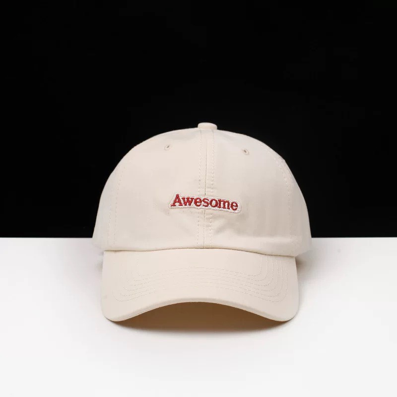 Mũ lưỡi trai nam nữ họa tiết thêu chữ awesome Nón kết phong cách Ulzzang form unisex nam nữ