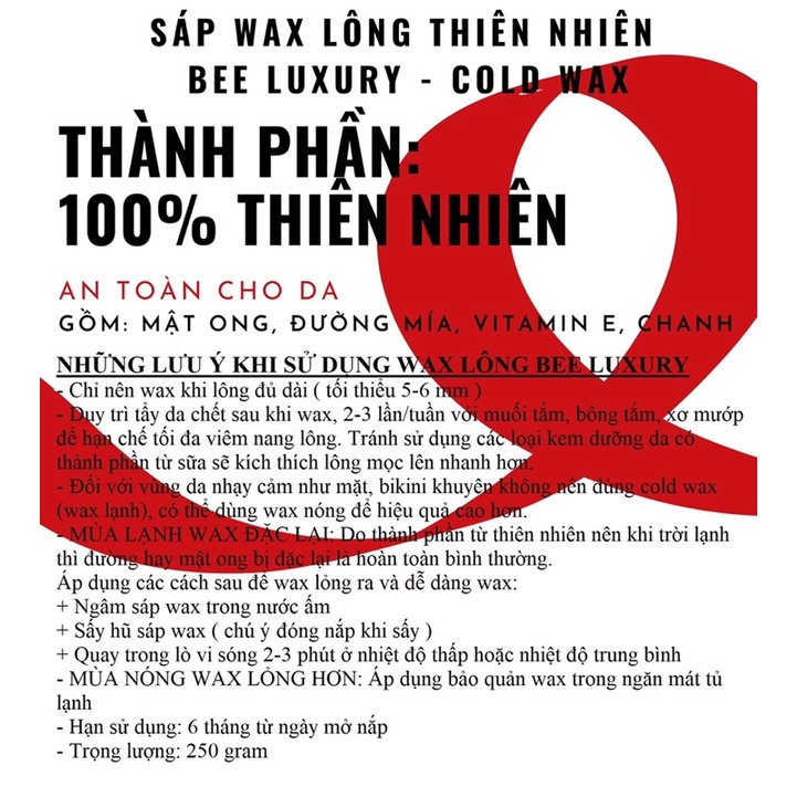 Wax lông mật ong thiên nhiên