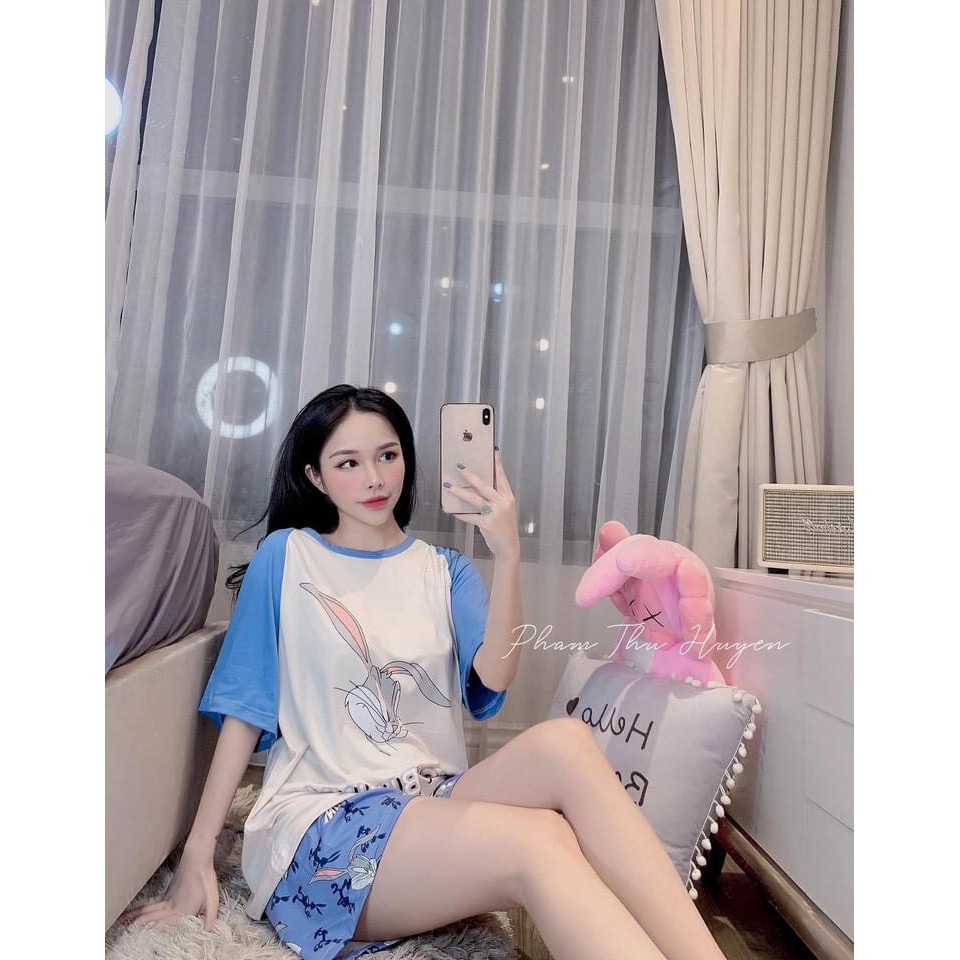 Bộ ngủ bộ mặc nhà đùi hoạt hình hottrend chất thun mặc nhà dễ thương(kèm ảnh thật,video) | BigBuy360 - bigbuy360.vn