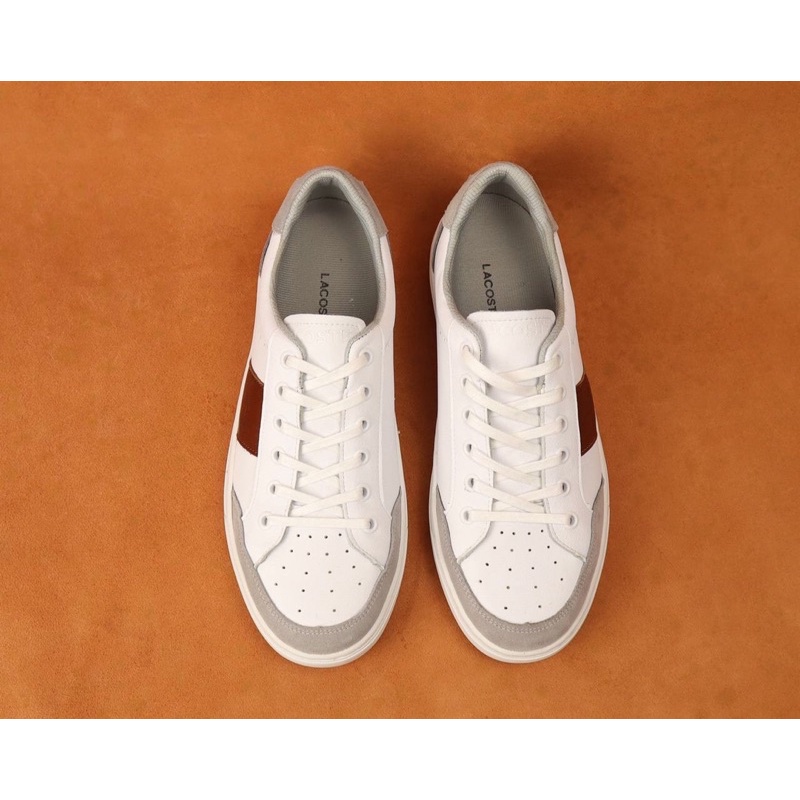 Giầy da nam kiều dáng Sneaker buộc dây màu trắng, Giầy sneaker nam