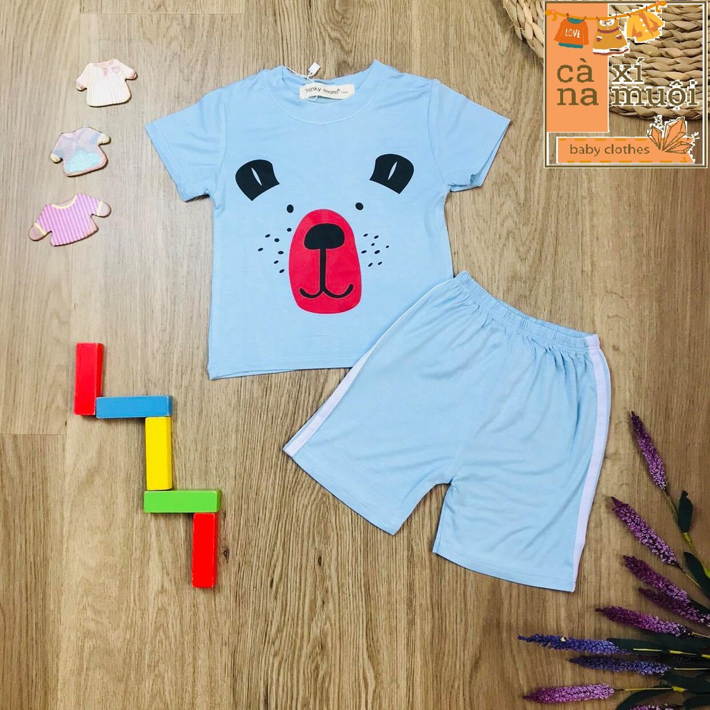 THUN LẠNH Bộ #Minky-mom ngắn tay in động vật đáng yêu cho bé. Vải siêu mát, cực đẹp