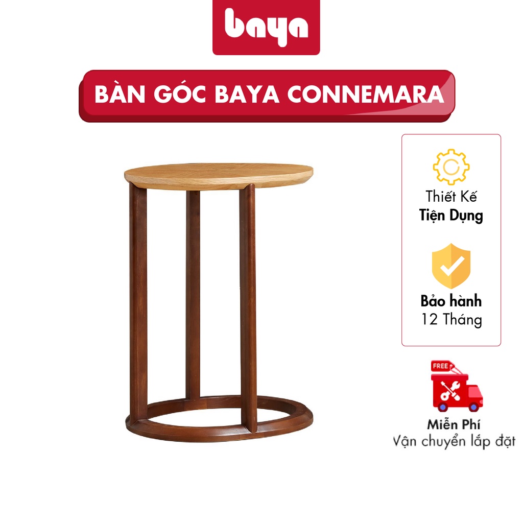 Bàn Góc BAYA CONNEMARA Kiểu Dáng Lạ Mắt Chất Liệu Gỗ Sồi Cao Cấp Dùng Trang Trí Phòng Khách Tiện Lợi Kích Thước Đa Dạng