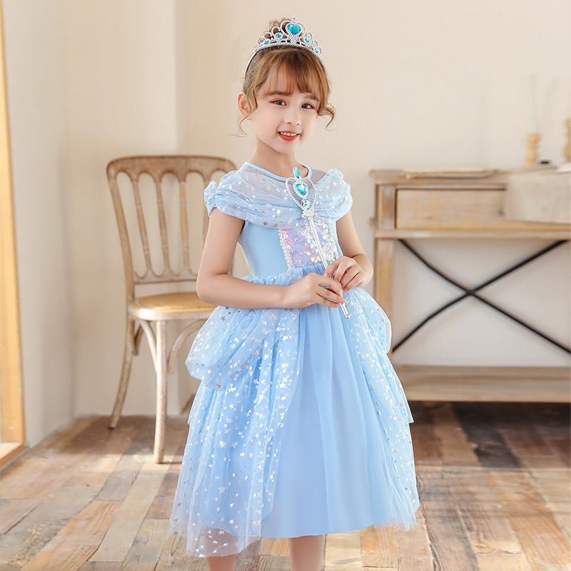 Đầm Hóa Trang Công Chúa Elsa Cho Bé Gái 3-10 Tuổi