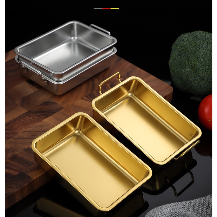 Đĩa Inox 304 Đựng Thức Ăn Khô / Trái Cây Kiểu Hàn Quốc Sáng Tạo