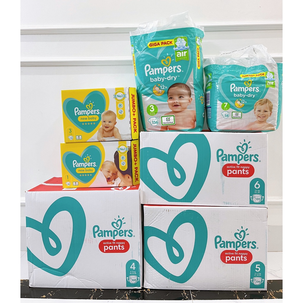 Bỉm quần Pampers UK Active Fit Size 4-5-6 (168-136-120 miếng) (Bộ)