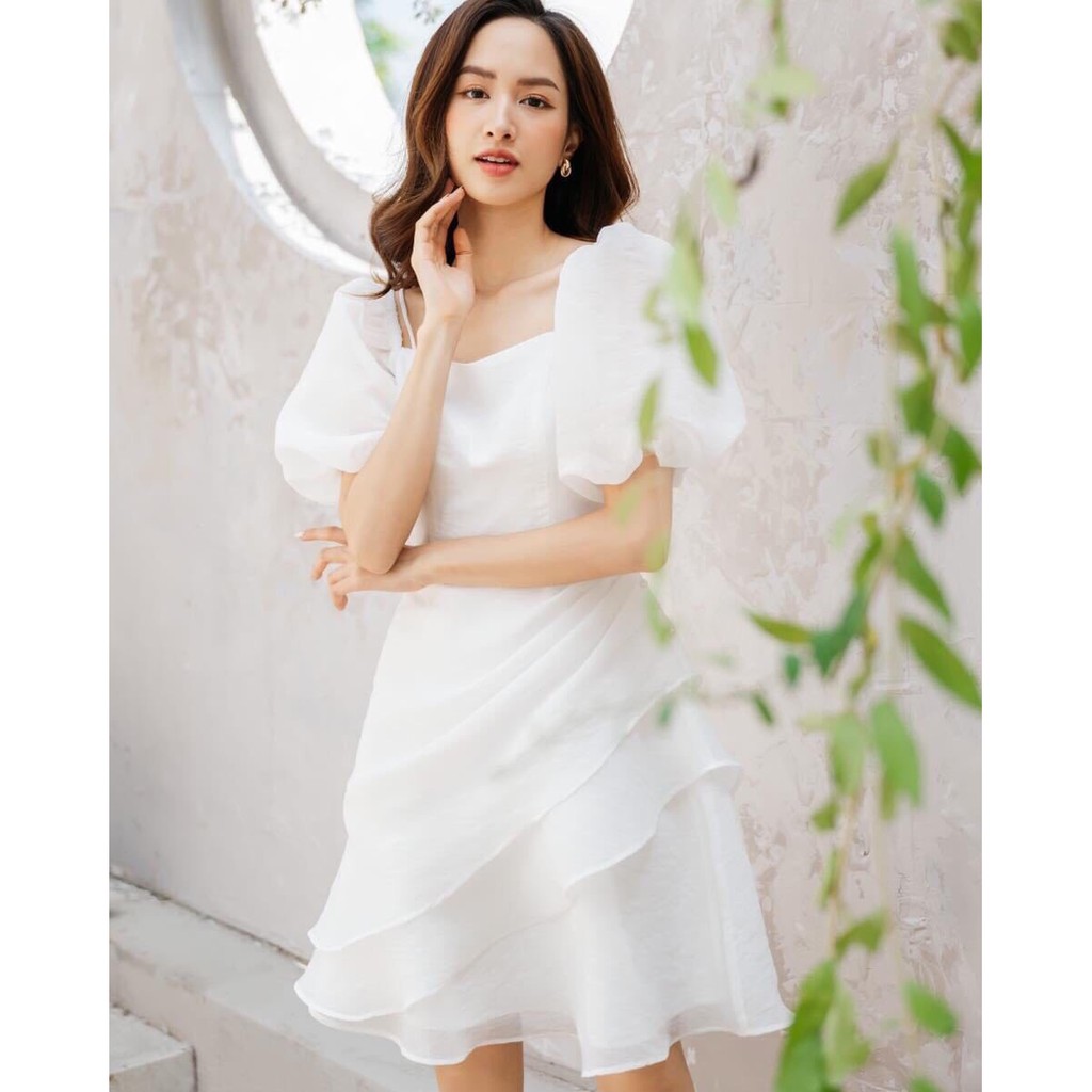 [Mã FATHANG5 giảm 10K đơn 50K]  Đầm tay phồng đính ngọc | BigBuy360 - bigbuy360.vn