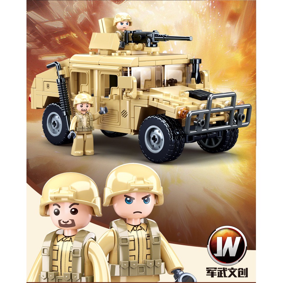 Lego Army Sluban M38 B0837 Xe Humvve đặc chủng chở lính của Mỹ