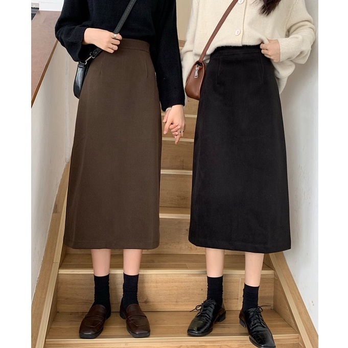 Chân váy bút chì, chân váy dáng dài 2 màu chất vải xịn phong cách Hàn Quốc 2021
