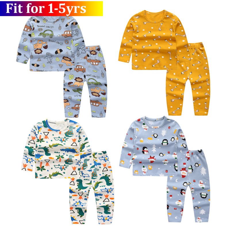 Bộ Đồ Ngủ Vải lycra Mềm Mại Dày Vừa Vặn Cho Bé Trai Và Gái 0-5 Tuổi