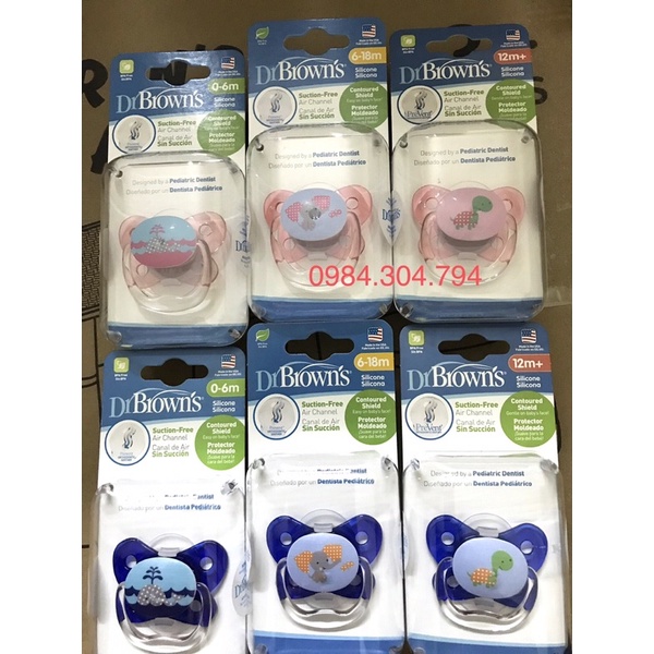 ( Chính Hãng) Ty ngậm Dr Brown’s đơn 0-6m, 6-18m, 12m+ ( ty giả Dr Brown )