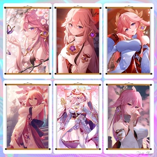 Poster Vải Yae Miko Genshin Impact