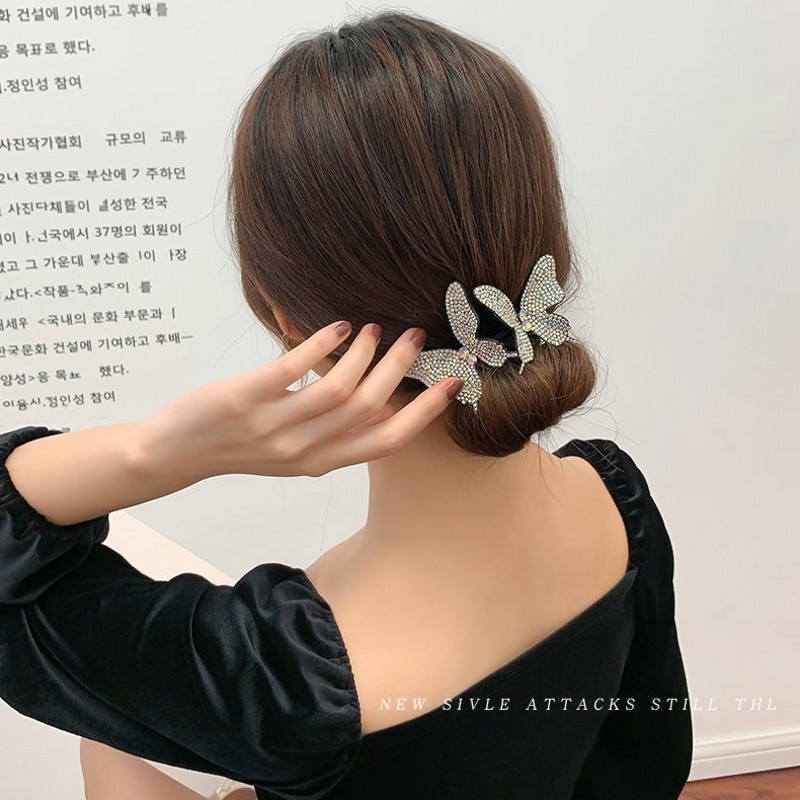 Kẹp Tóc Đính Đá Hình Bướm Thời Trang