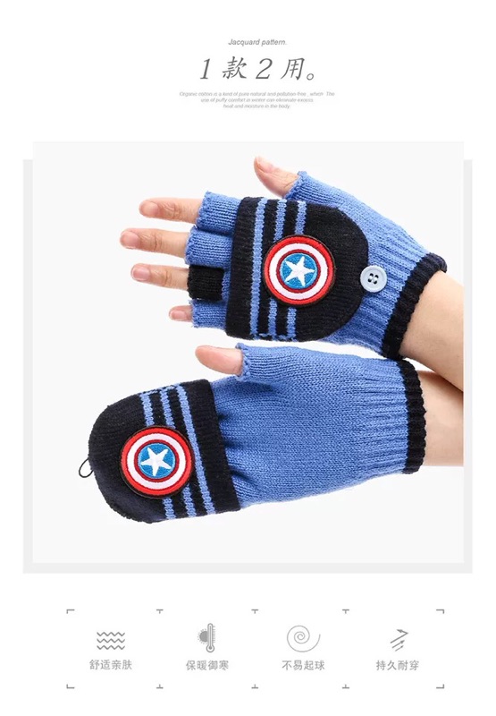 Disney Găng Tay Hở Ngón Giữ Ấm Mùa Đông Cho Bé