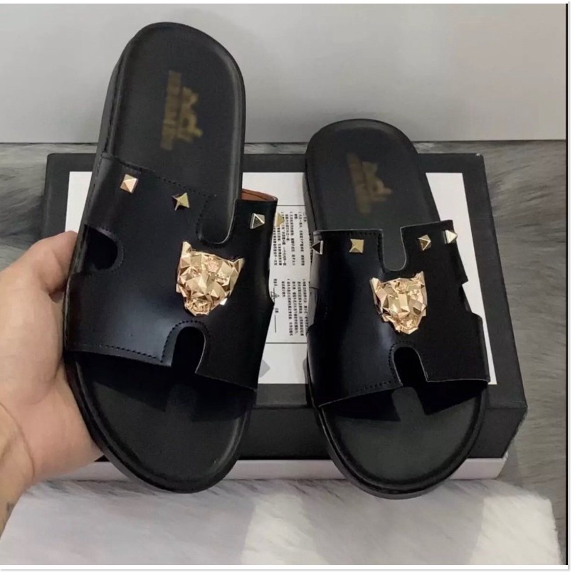𝔹𝕆𝕊𝕊 𝕊ℍ𝕆𝔼𝕊 ⚜️ Dép nam da chữ H kiểu dáng mới mặt đẹp