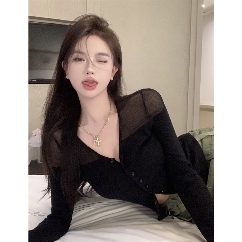 Áo Khoác cardigan Dệt Kim Mỏng Dáng Ôm Thời Trang Trẻ Trung Cho Nữ