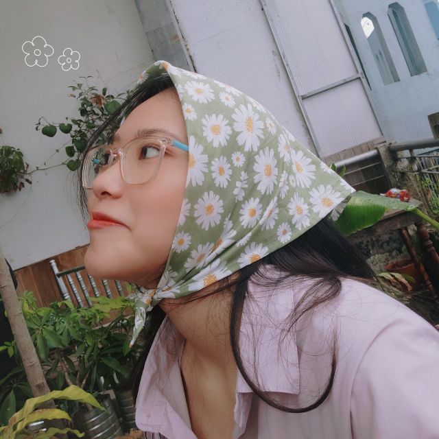 Khăn choàng đầu Bandana họa tiết hoa hottrend siêu xinh - Phụ kiện thời trang phong cách vintage dễ thương