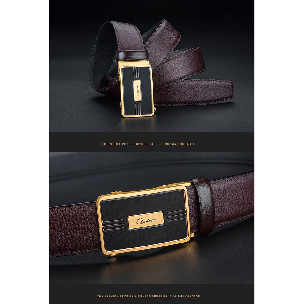 HÀNG HIỆU/Thắt Lưng Da Nam Khóa Tự Động Cao Cấp Dây Nịt Nam Da Bò 100% Chính Hãng Ciartuar Mầu Vàng Bạc Nam Tính... | BigBuy360 - bigbuy360.vn