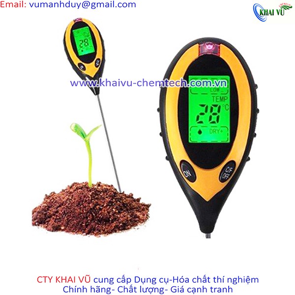 Máy đo, dụng cụ đo độ PH đất 4 trong 1(PH, độ ẩm, ánh sáng, nhiệt độ) Tặng Kèm Pin 9V