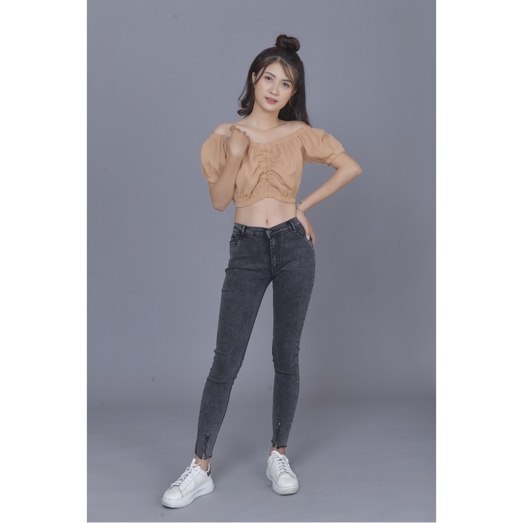 Quần dài nữ kaki giả jean ôm co giản ,dây kéo chân , đi chơi, đi làm , đi học,thời trang xuân hè,thời trang công sở Kkw7