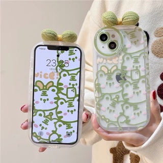 Ốp iphone kèm nơ màu xanh lá hình hổ