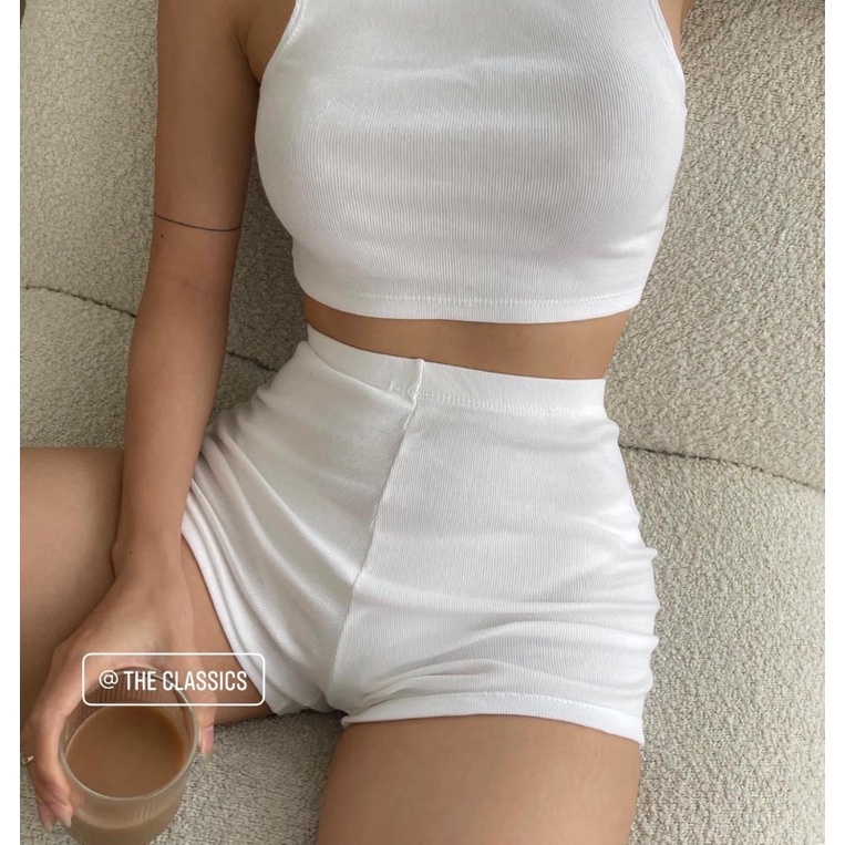 Quần Short Biker - Dáng ngắn Thun gân