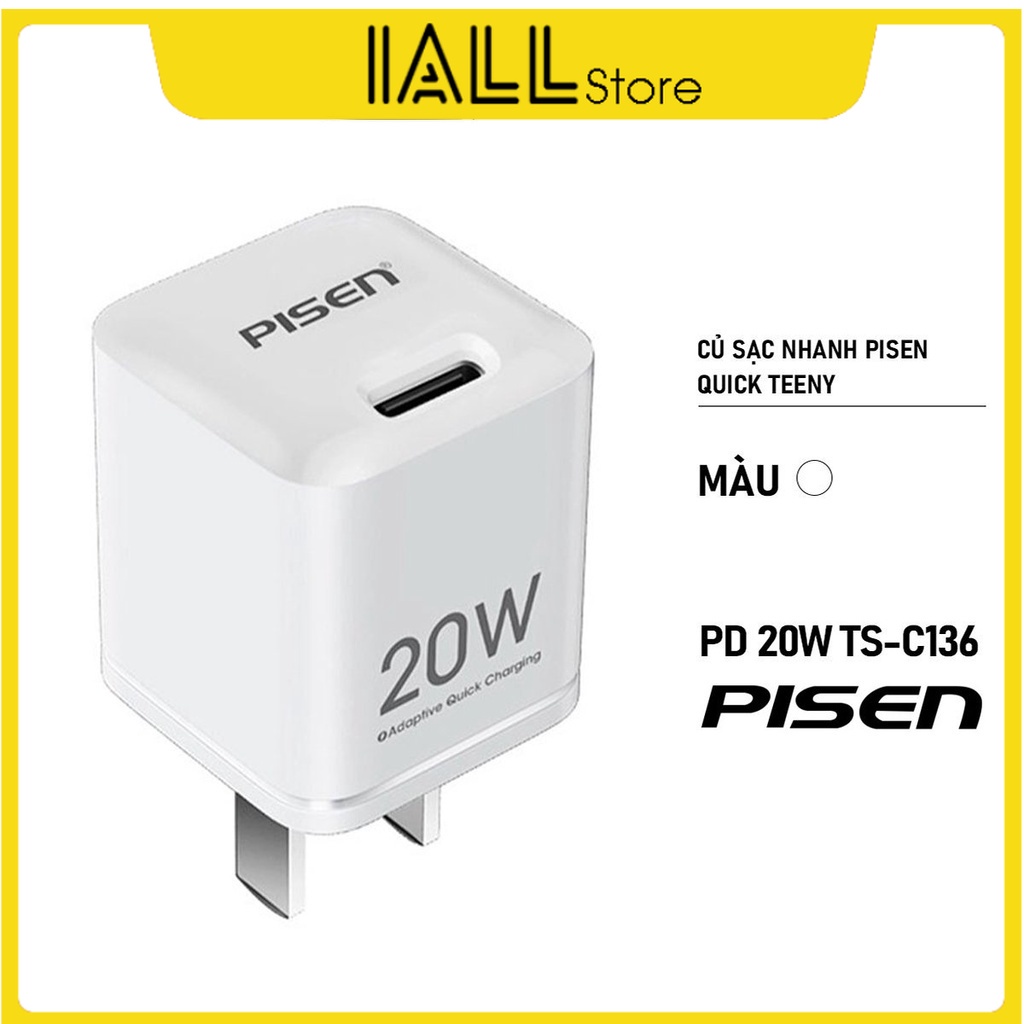 Củ sạc nhanh Pisen Quick Teeny PD 20W TS-C136 - iAll Store