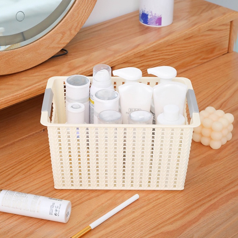 Giỏ đựng đồ vuông góc nhựa Việt Nhật, rổ nhựa đựng đồ có tay cầm 3415